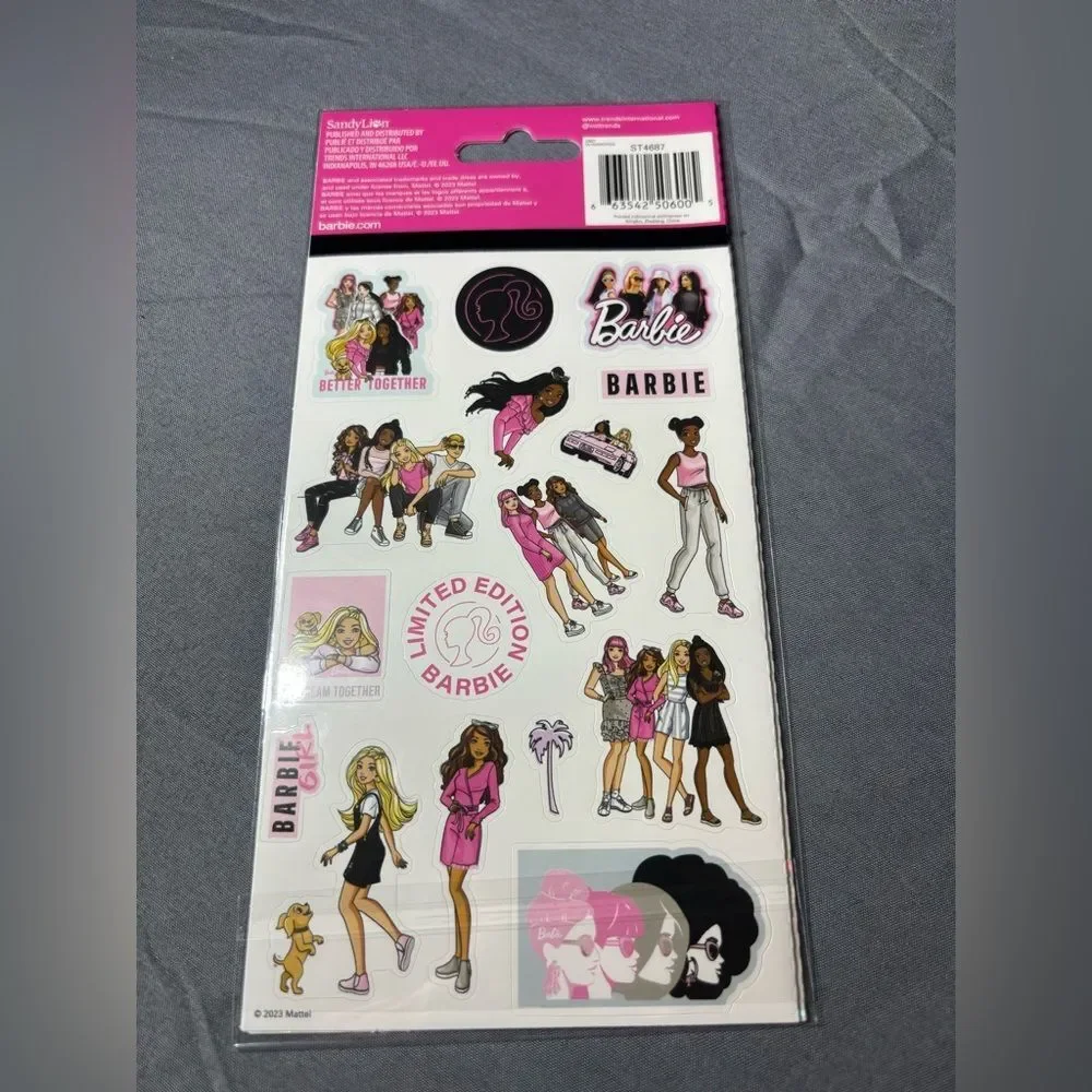 New Barbie Press On Nails & Sticker Set NWT